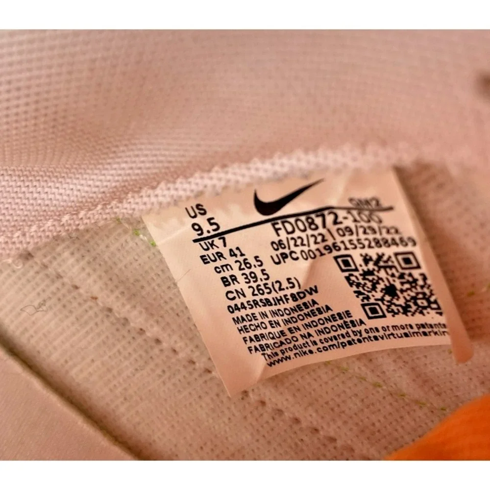 Nike White Sneakers with Lime Green Swoosh and Yellow Collar